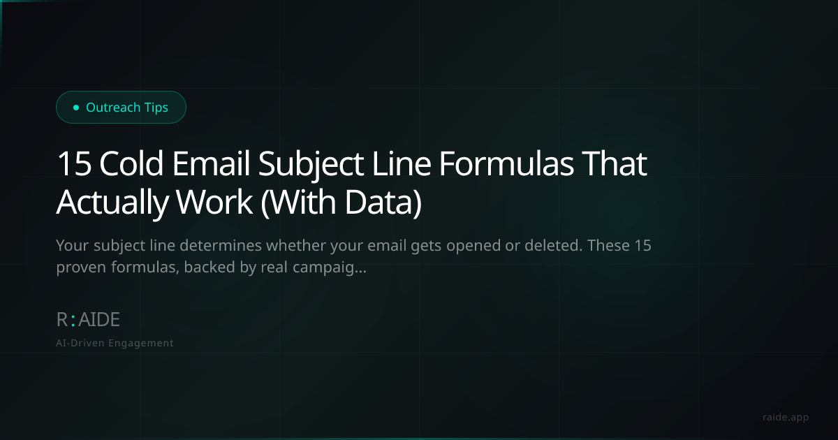 15 Cold Email Subject Line Formulas That Actually Work (With Data) | R ...