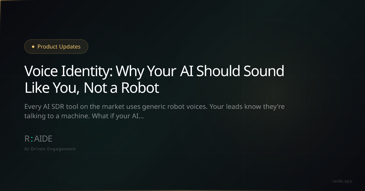 Voice Identity: Why Your AI Should Sound Like You, Not a Robot | R:AIDE ...